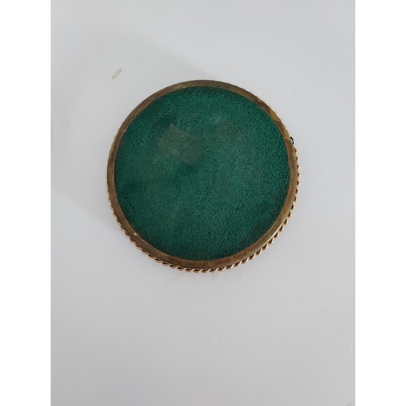 Vintage 2 Piece Glass Ashtray w/ Brass Chain Mid-Century Modern Made in England - Picture 4 of 4